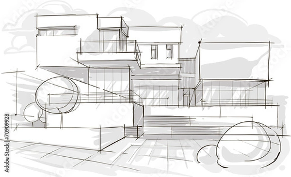 Obraz архитектурный рисунок здания