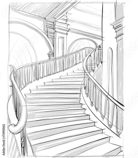 Obraz архитектурный рисунок лестницы