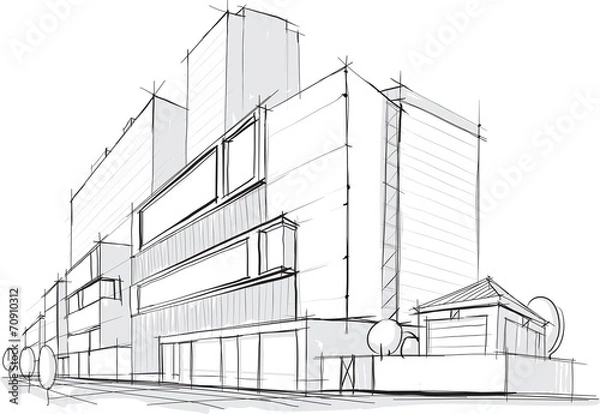 Obraz архитектурный рисунок здания