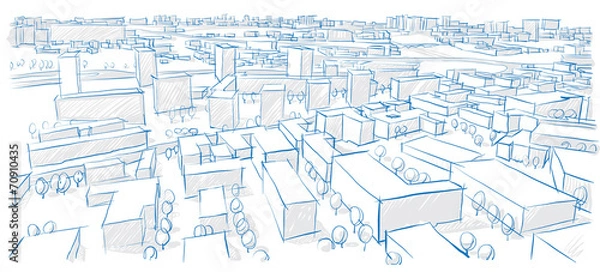 Obraz архитектурный рисунок города