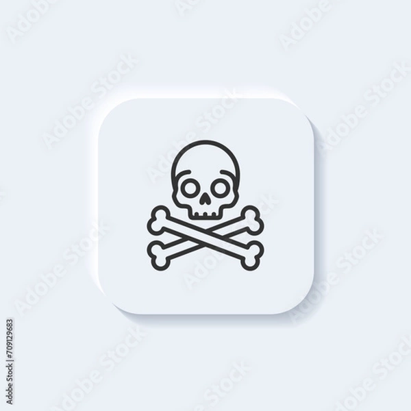 Obraz Skull and crossbones. Vector icon