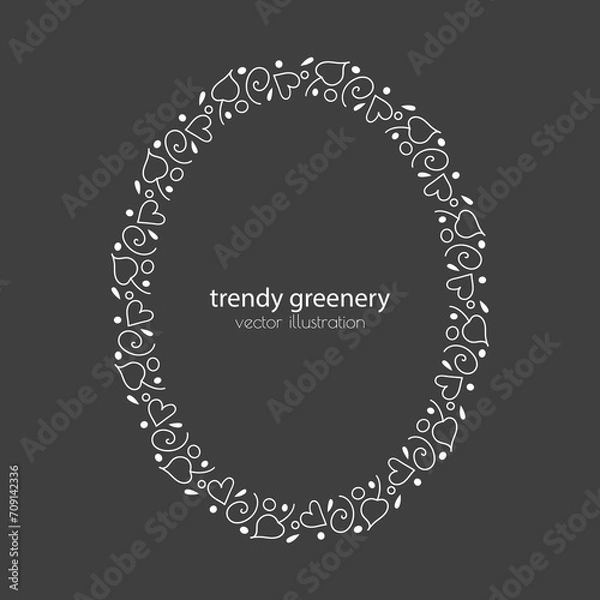 Fototapeta Chalkboard vector handdrawn floral wreath