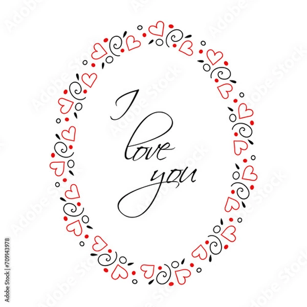 Fototapeta Hand drawn vector floral wreath