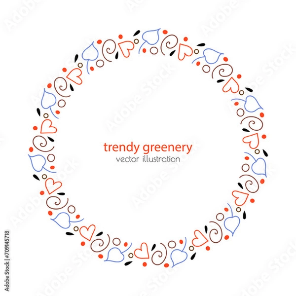 Obraz Hand drawn vector floral wreath