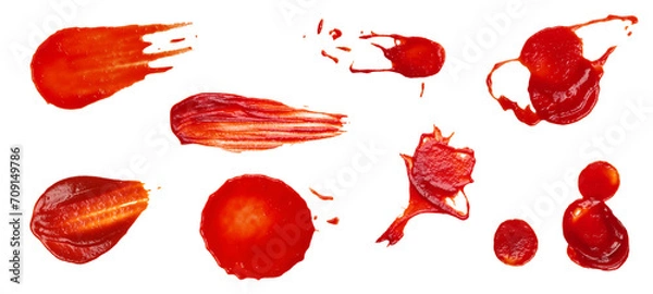 Obraz Collection of red tomato ketchup stains