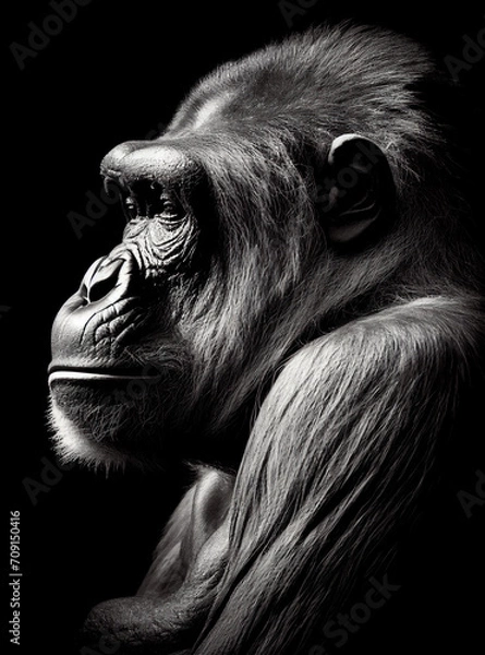 Obraz monkey portrait black and white