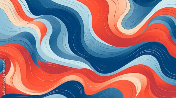 Fototapeta Abstract Line Wave Dynamics