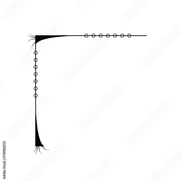 Fototapeta Hand Draw Corner Shapes Flower Decoration Vector Design Doodle Sketch Style For Wedding And Banner