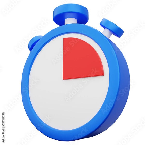 Obraz Quarter Stopwatch 3D Illustration