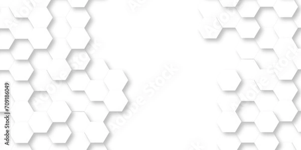Obraz Background hexagons White Hexagonal Luxury honeycomb grid White Pattern. Vector Illustration. 3D Futuristic abstract honeycomb mosaic white wallpaper background. Abstract geometric mesh cell texture.