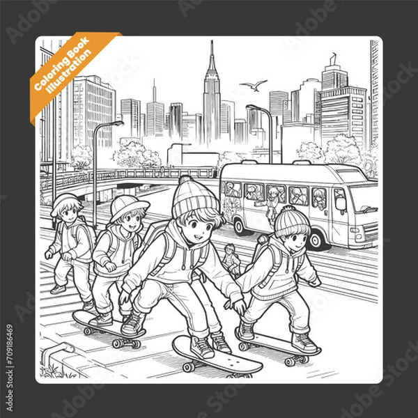 Obraz children illustration for drawing book