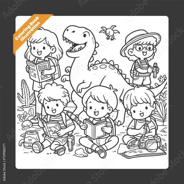 Obraz children illustration for drawing book