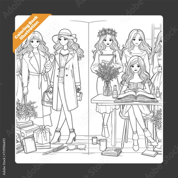 Obraz children illustration for drawing book