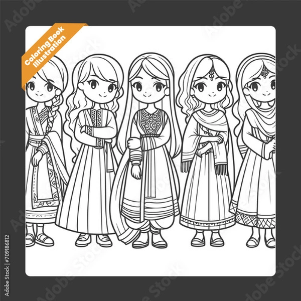 Obraz children illustration for drawing book