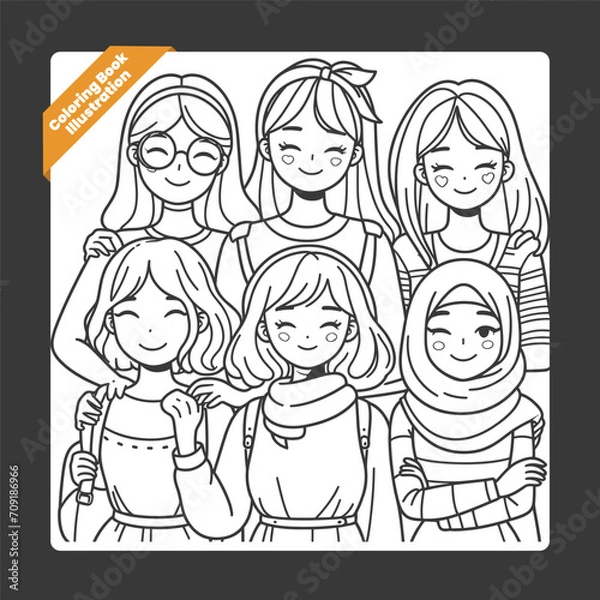 Obraz children illustration for drawing book