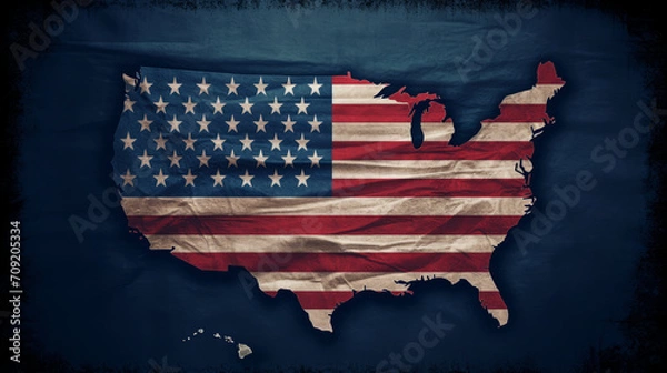 Obraz A american country map flag