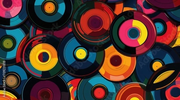 Fototapeta Rhythmic Retro: A Symphony of Vintage Vinyl