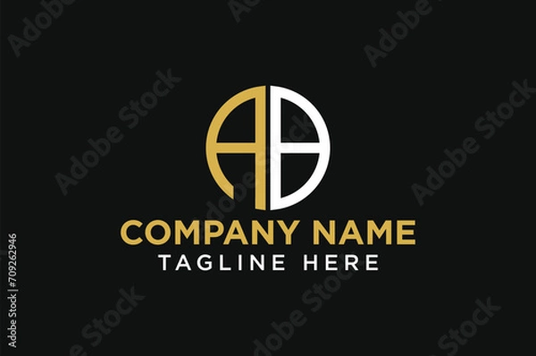 Fototapeta letter AB circle logo