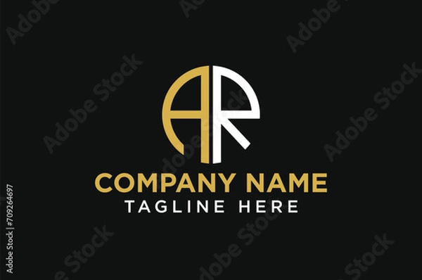 Fototapeta letter AR circle logo