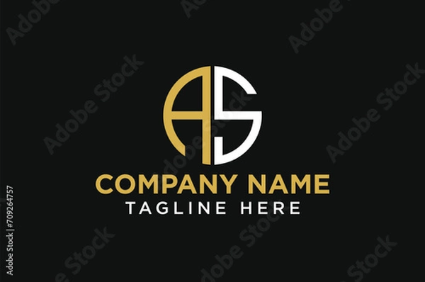 Fototapeta letter AS circle logo
