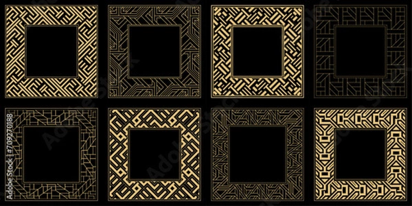 Fototapeta Set. Ornament. Venzel. Logo, template, labels and icons. Vector.
