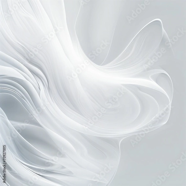 Obraz white flowing wave abstract illustration background