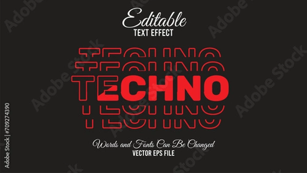 Fototapeta techno editable text effect