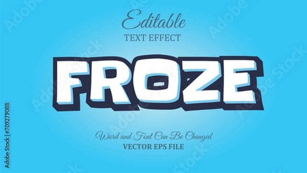 Fototapeta froze editable text effect