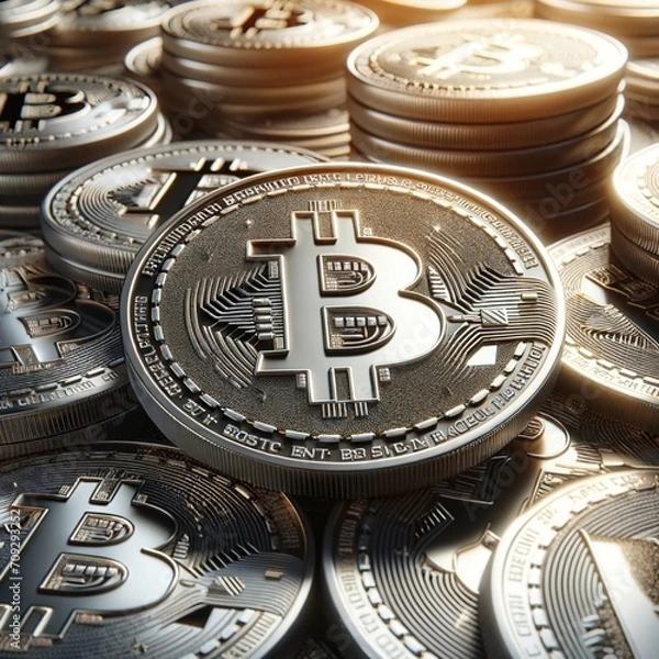 Obraz BTC market and cryptocurrency concepts 