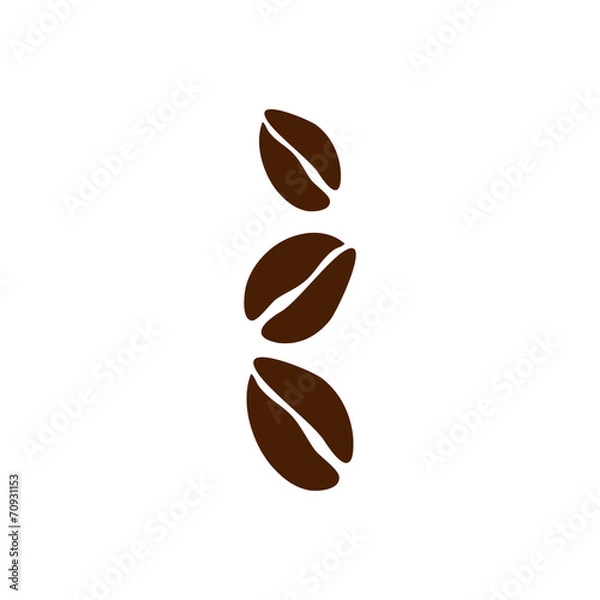 Obraz Three grey coffee beans as logo