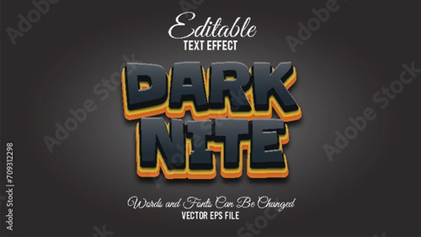 Fototapeta Dark nite editable text effect