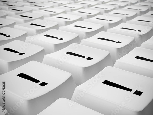 Obraz Exclamation marks on white computer keyboard