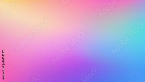 Fototapeta Beautiful color gradient background with noise. Abstract pastel holographic blurred grainy gradient banner background texture Colorful digital grain soft noise effect Nostalgia, vintage, retro