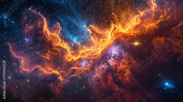 Fototapeta Galaxies and star constellations in deep space and cosmos, fragment of the Universe on high definition abstract background