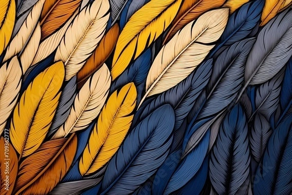 Obraz bird feathers background pattern, banner, wings background picture, seamless background