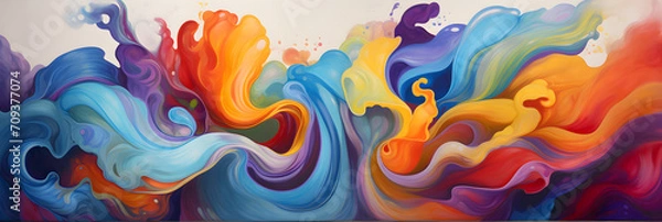 Fototapeta abstract flowing rainbow background