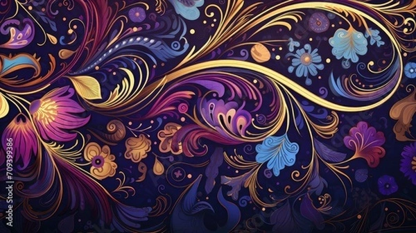 Fototapeta decorative illustration ornament background illustration retro abstract, modern texture, seamless hand decorative illustration ornament background