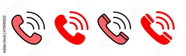Fototapeta Call icon set illustration. telephone sign and symbol. phone icon. contact us