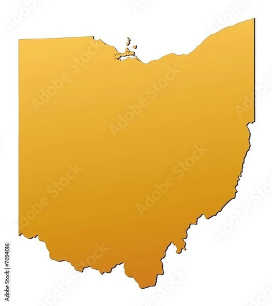 Fototapeta Ohio (USA) map filled with orange gradient