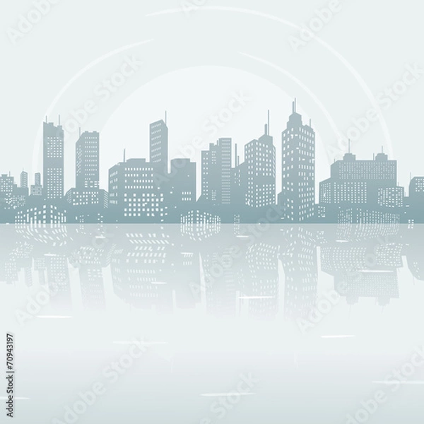 Obraz Silhouette background city