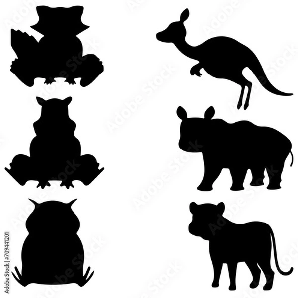 Obraz silhouettes of animals vector