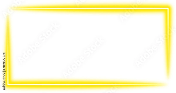 Fototapeta Yellow Neon Rectangle Frame