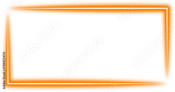 Fototapeta Orange Neon Rectangle Frame