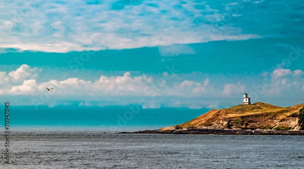 Obraz Cattle Point lighthouse from water, Washington State