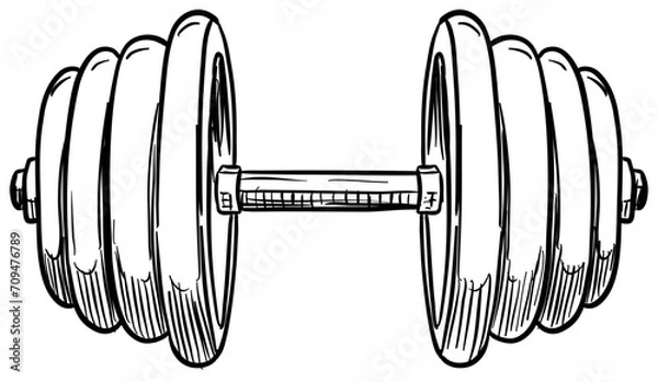 Obraz dumbbell handdrawn illustration