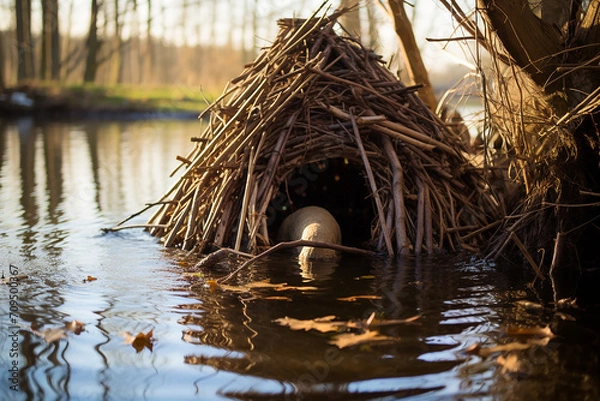 Fototapeta otter in the river