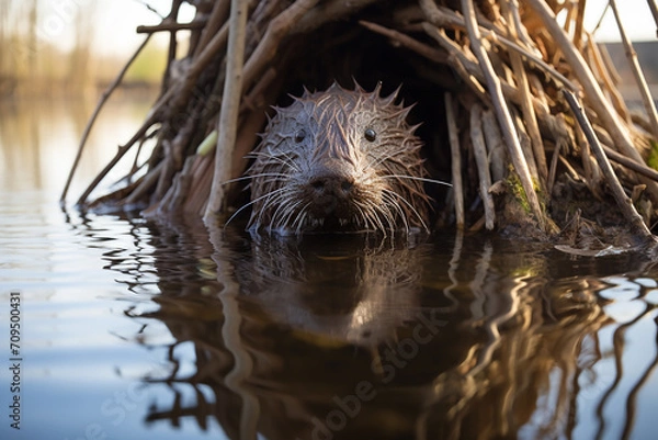 Fototapeta otter in the river
