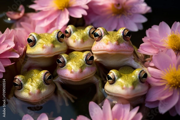 Obraz frog on a flower