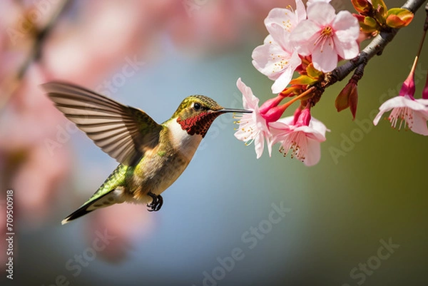 Obraz hummingbird and flower