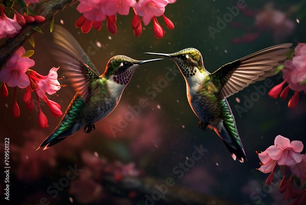 Obraz hummingbird and flower